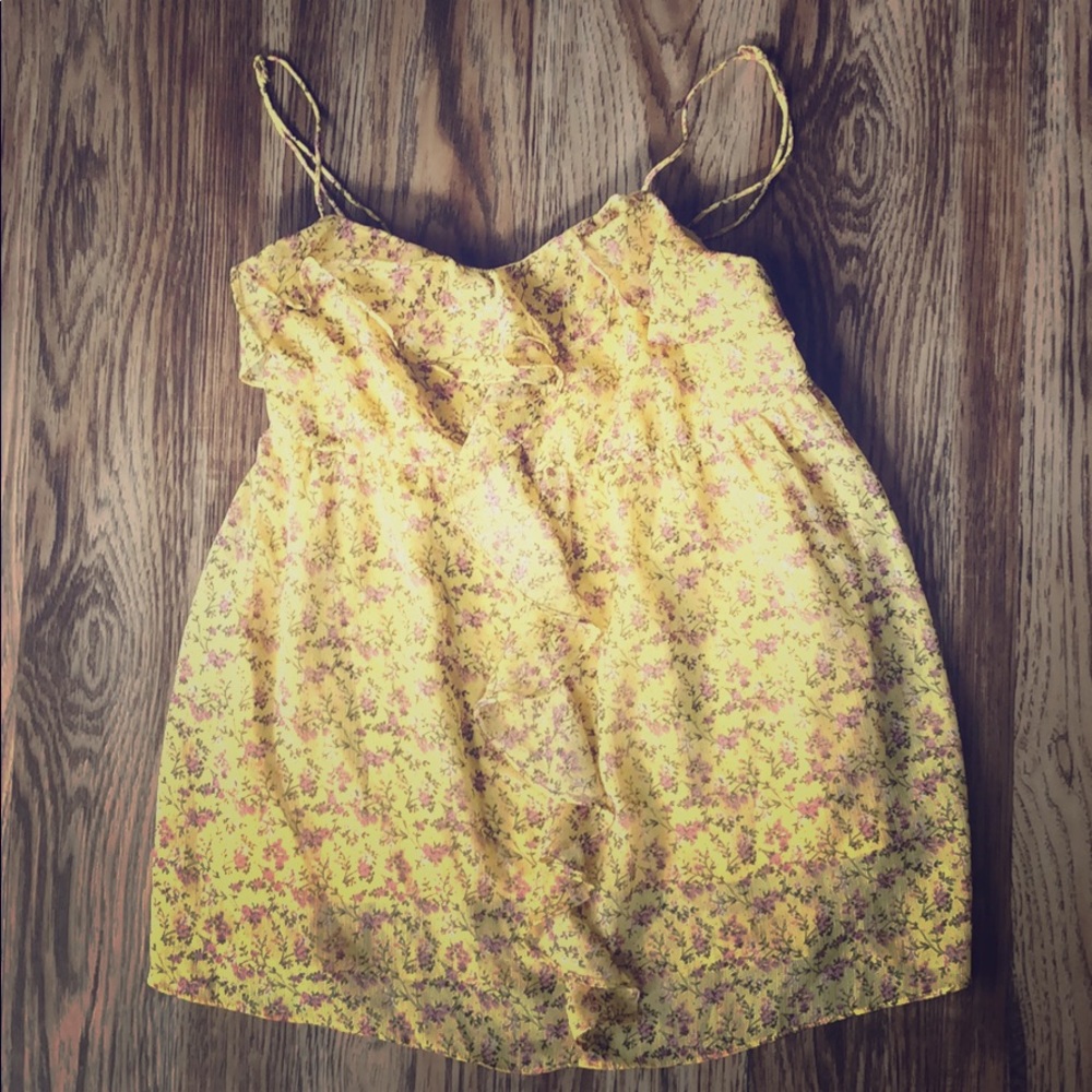 Candies yellow floral spaghetti strap top